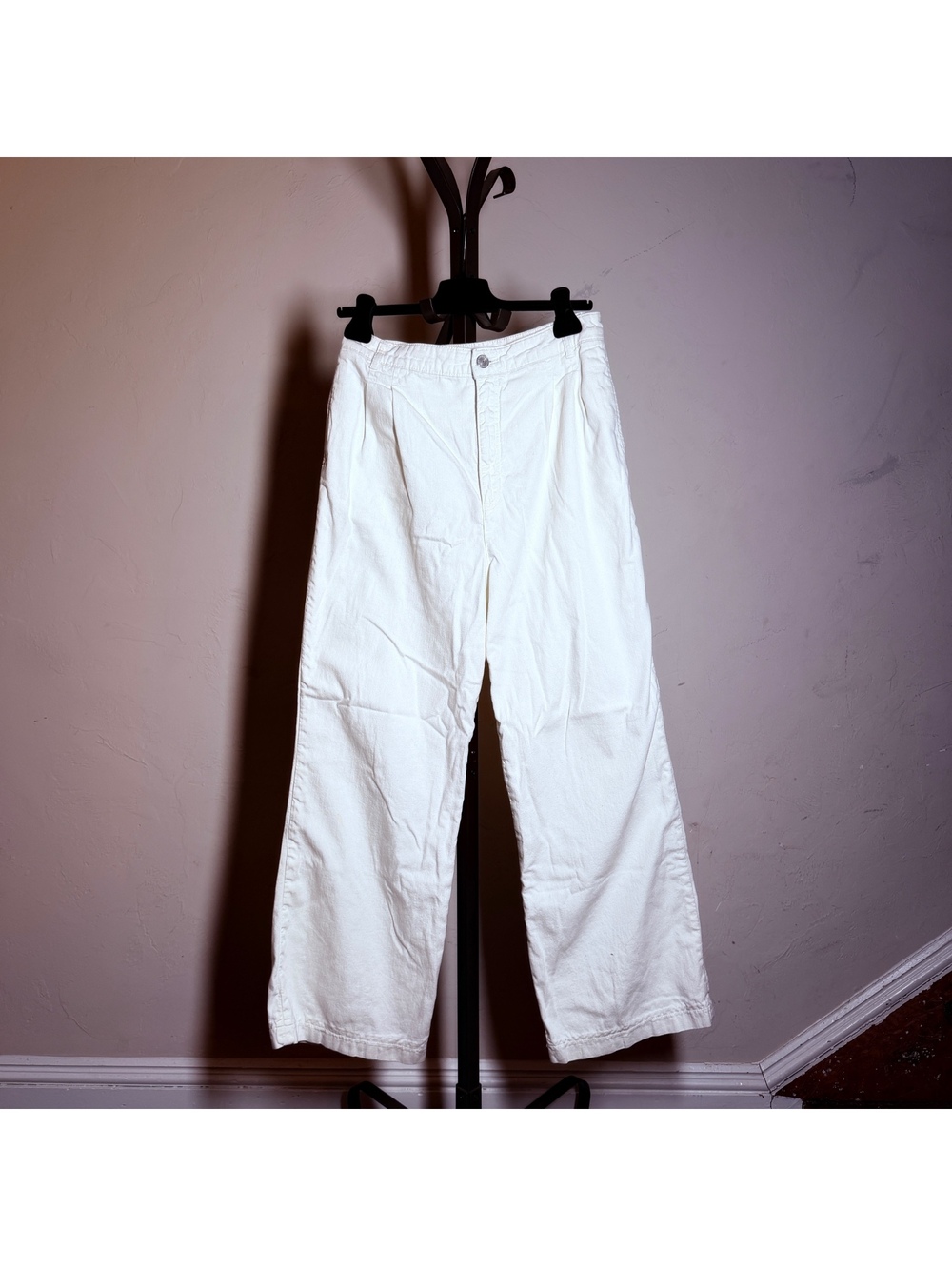 FRAME White Cotton Wide Leg Pants Size 26
